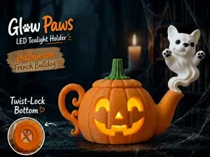 French Bulldog Glowpaws Tea Light Holder Teapot