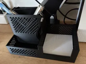 Mesh Desk Organizer – Pen Cup & Sticky Note Tray