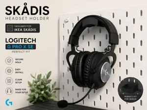 IKEA SKÅDIS Headphone Holder – Logitech G Pro X SE
