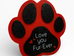 Love You Fur-Ever Paw Print Decor