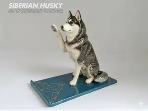 Siberian Husky Dog Phone Stand