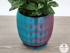 Large Geometric Planter with Diamond Pattern
