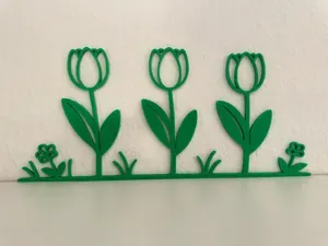 Blumenwiese Tulpen Wanddeko Fensterbild