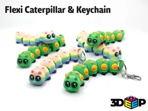 Flexi Caterpillar & Keychain - No Supports