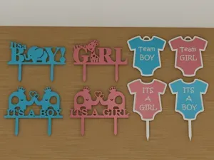 Baby shower party - cake toppers, keychains