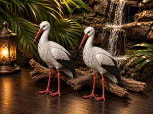 Realistic Stork Pair