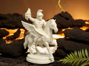 Perseo su Pegaso con la testa di Medusa