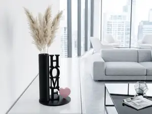 Moderne "HOME" Deko-Vase mit Struktur (15cm)