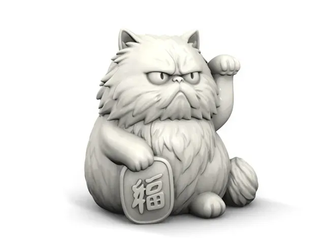 Grumpy Fortune Cat | Persian Lucky Desk Companion — Image 3 of 6