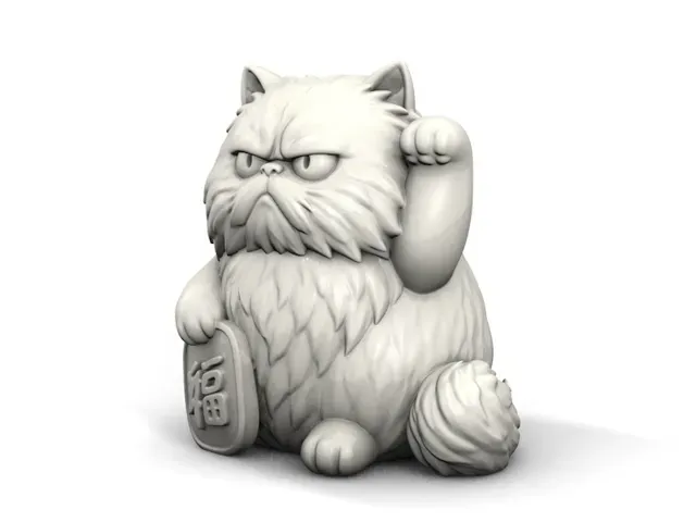 Grumpy Fortune Cat | Persian Lucky Desk Companion — Image 4 of 6