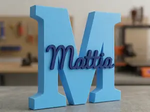 Mattia Lettera M Nome Personalizzata Bicolore