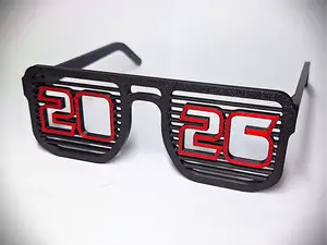 New Year Glasses 2026 - Retro Style (foldable)