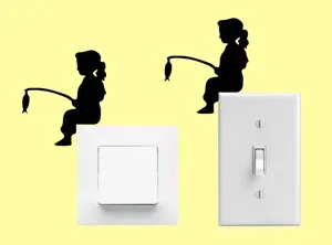 Little girl fishing light switch design