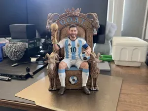 Messi The GOAT Throne Sculpture World Cup Edition