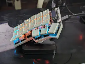 Ergonomic corne keyboard custom case, mount and choc key tilts