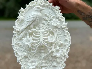 Victorian Raven and Ribcage Frame
