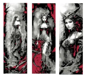 High Fantasy Dark Queen of the Forest set of 3 Bookmarks - Hueforge