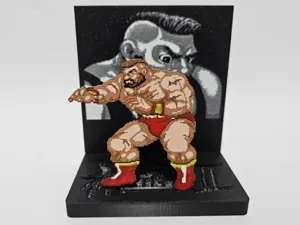 Zangief Street Fighter 2 Pixel Art Figure