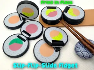 Sushi Slider + Flip Fidget Toy (Print in Place)