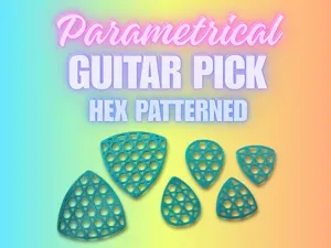 Parametric Hexagonal Patterned Guitar Pick
