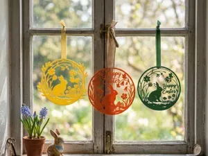 3x Easter Bunny Decorative Designs