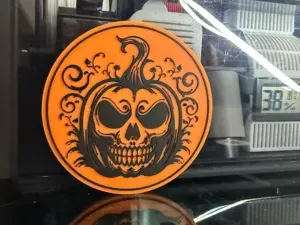 QTY 4 DIFFERENT SCARY HALLOWEEN PUMPKIN COASTERS