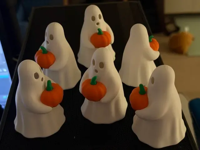 Cute Ghost |NO AMS| Swith Pumpkin LED Tea Light — Image 9 of 10