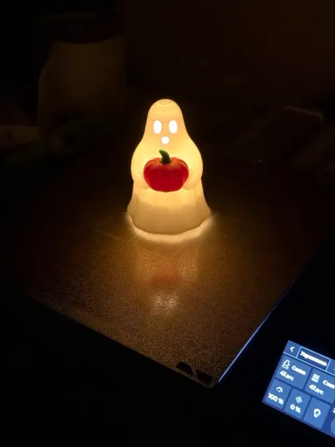 Cute Ghost |NO AMS| Swith Pumpkin LED Tea Light — Image 10 of 10