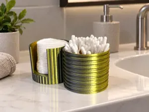 Modern Cotton Pad & Swab Organizer