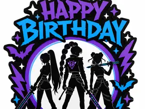Happy Birthday Gamer Girls Cake Topper