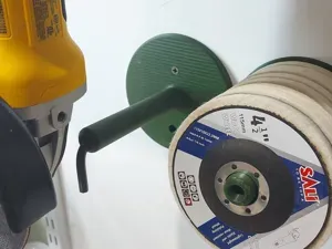 Grinder Disk Wall-Mounted with DeWalt Hex Storage.