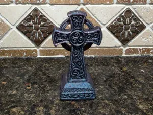 Stone Celtic tabletop cross