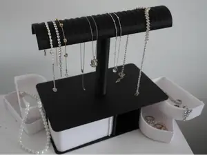 Jewelry Storage Box with Integrated Jewelry Stand