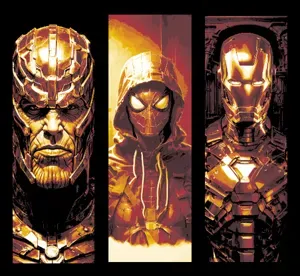 Fan Art of the Marvel Universe - Set of 3 bookmarks - Thanos, Ironman and Spiderman