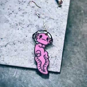 Space axolotl earrings