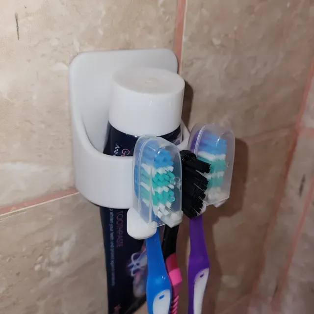 Compact Wall-Mounted Toothbrush/Toothpaste Holder — Фото 7 из 7