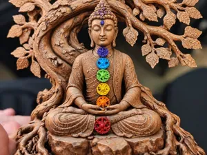 Bouddha sous l’Arbre de Vie – Les 7 Chakras