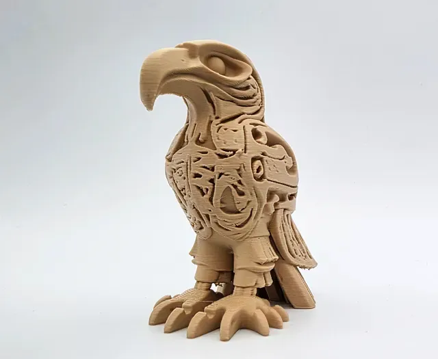 Carved Wooden Eagle Totem — Image 6 of 9