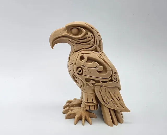 Carved Wooden Eagle Totem — Image 4 of 9