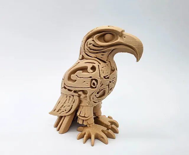 Carved Wooden Eagle Totem — Image 3 of 9