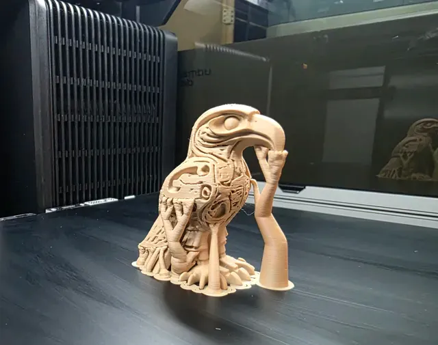 Carved Wooden Eagle Totem — Image 9 of 9
