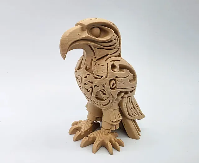 Carved Wooden Eagle Totem — Image 2 of 9