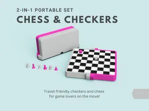Portable 2-in-1 Chess/Checkers Game Set