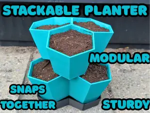 Three Pot Stackable Planter - Tiered and Modular