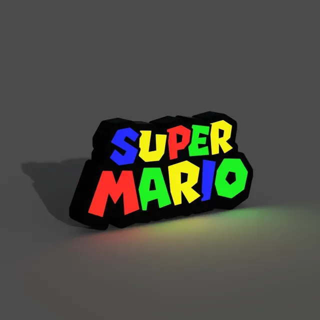Super Mario Logo Lightbox LED Lamp — Image 2 of 5