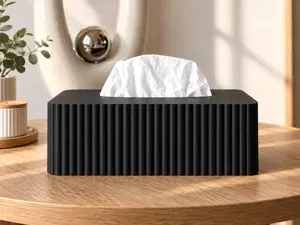 Tissue Box Cover – Modern Fluted / Ribbed Design