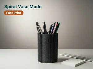 Spiral Vase Pen Holder | Ribbed Texture|Fast Print