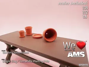 Potting & Planting Simple Clay Pots 1:12 1:18 1:6