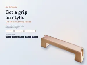 Textured Bridge Handle – Modern Drawer Pull