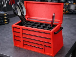 The Toolbox Pen Holder Red and Black